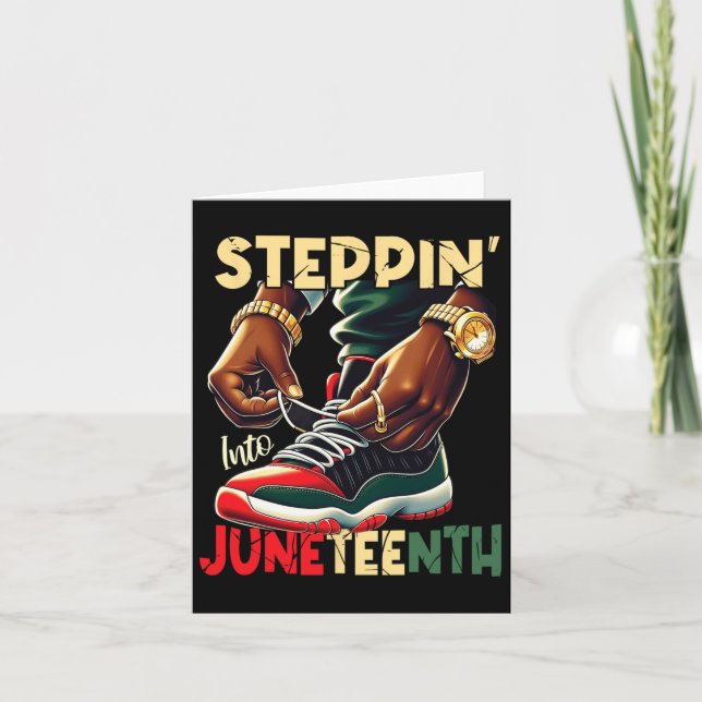 Steppin Into Junetelfte African Pride Black Afrika Kort (Framsida)