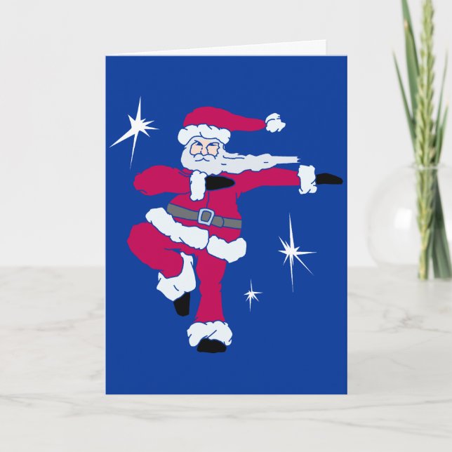Steppin Santa solo heltäckande Helgkort (Framsida)