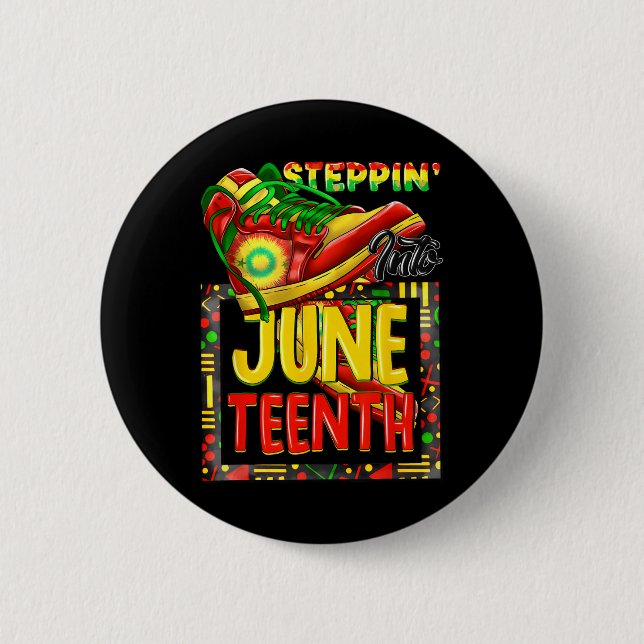Steppin till Junetelfte Ancestors Melanin African Knapp (Framsida)