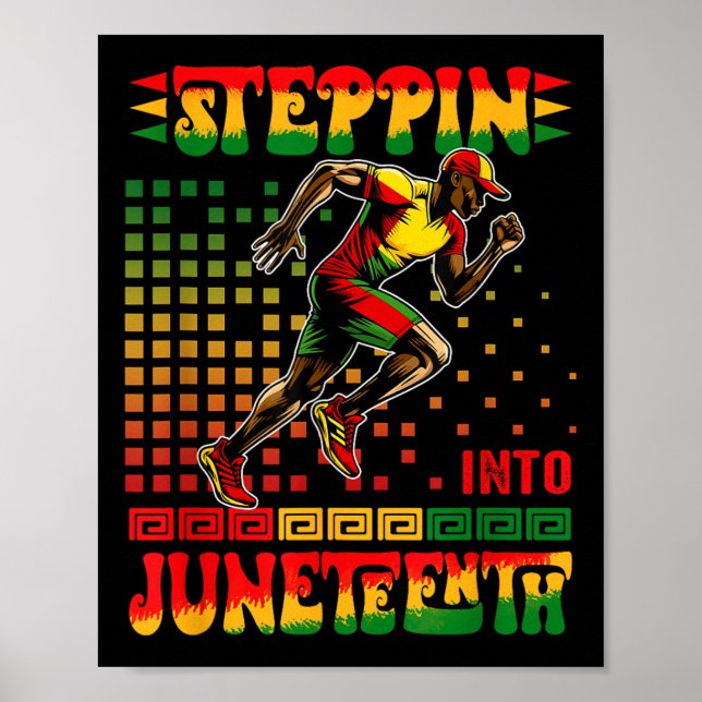 Steppin till Junetelfte proud Afro Man som kör Spr Poster (Framsidan)