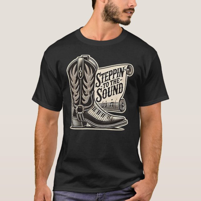 Steppin till musikgåvor Ljud-Land T Shirt (Framsida)