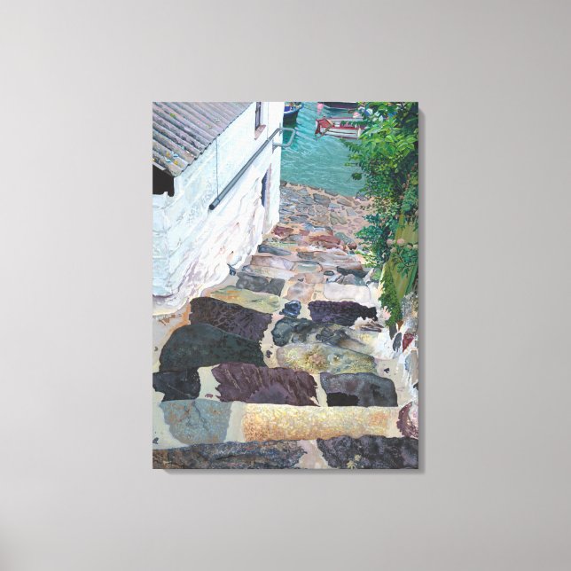 "Stepping Down", från en målning av Gordon Ashton. Canvastryck (Framsida)