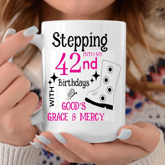 Stepping Into My 42nd Birthday with God's  Kaffemugg (Skapare uppladdad)