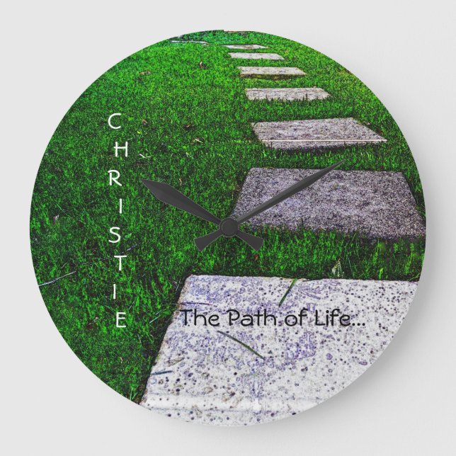 Stepping Stones by Shirley Taylor Stor Klocka (Framsida)