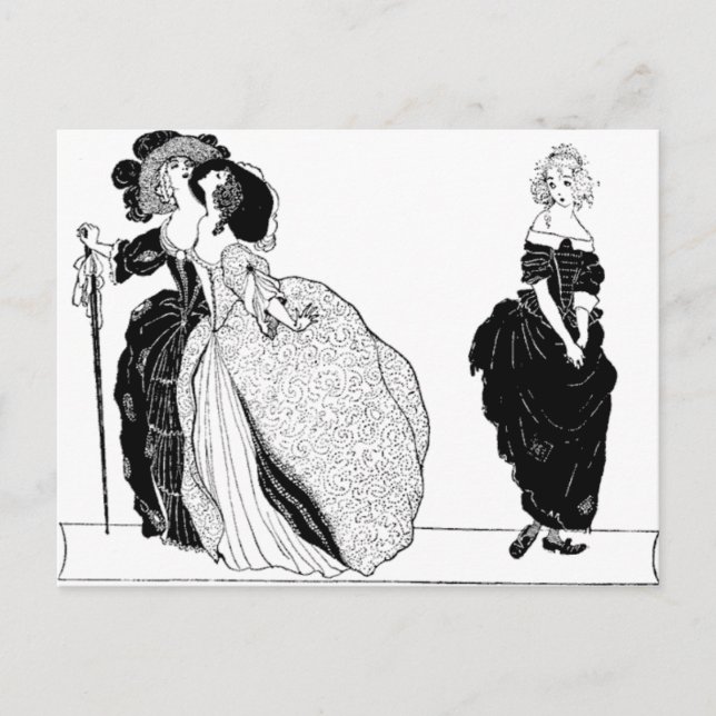 Stepsisters & Vintage Cinderella Postcard Vykort (Framsida)