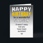 Stepson grattis på födelsedagen önskar kort<br><div class="desc">Hälsningskort för stepsonfödelsedag,  roliga hälsningskort för stepsonfödelsedag</div>