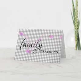 Stepsyster Birthday Grått Gingham Kort