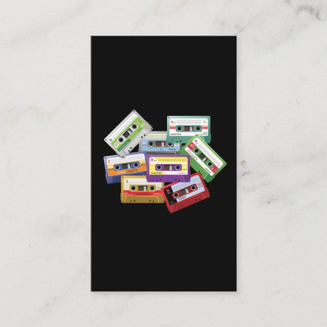 Stereo Cassette Tape Mixtape Radio 80s 90s Music Visitkort (Framsida)