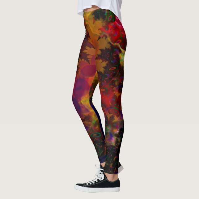 Stereo Trippin Psychedelic-Abstrakt Leggings (Vänster)