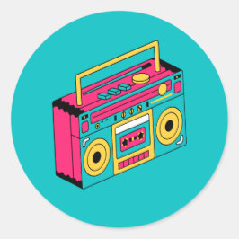 Stereoljud! Ikoniskt 90-tal rolig retro dekal Runt Klistermärke