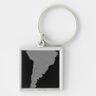 Stereoscopic beskåda av South America Fyrkantig Silverfärgad Nyckelring