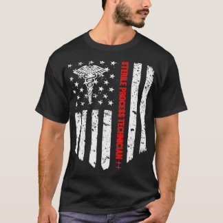 Sterile Processaa Technician American Flagga Patri T Shirt