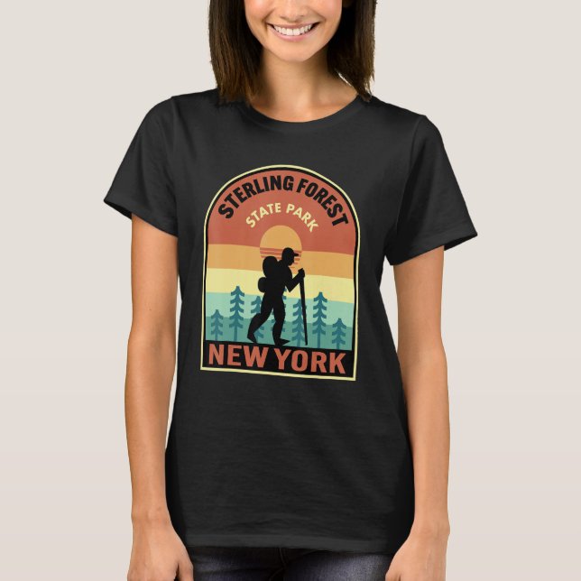 Sterling Forest State Park New York Retro Hiking T Shirt (Framsida)