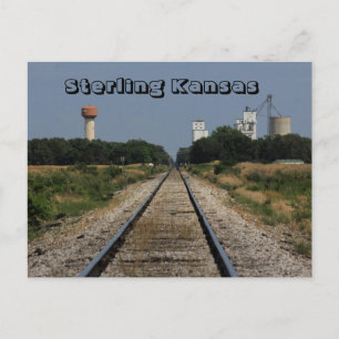 Sterling Kansas Väster of town POST CARD Vykort