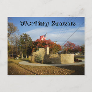 Sterling Kansas Veterans Memorial Postcard Vykort