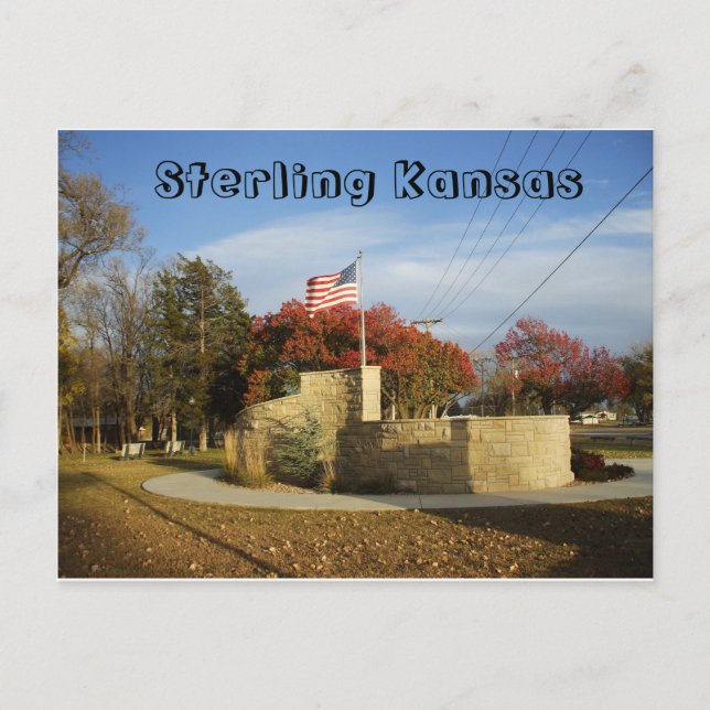 Sterling Kansas Veterans Memorial Postcard Vykort (Framsida)