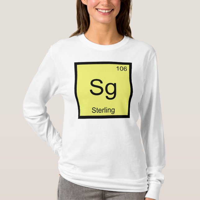 Sterling Namn Kemi Element Periodiska Systemet T Shirt (Framsida)