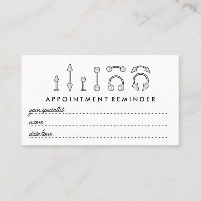 Sterling silver judisk Möte kroppens Piercing Visitkort (Framsida)