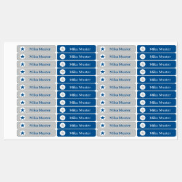 Stern - grau blau - 96 schmale Kinder Klistermärke