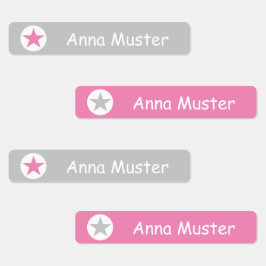 Stern - grau rosa - 96 schmale Kinder Klistermärke