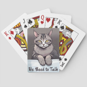Stern Tabby katt kräver ett seriöst samtal Casinokort