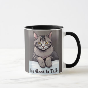 Stern Tabby katt kräver ett seriöst samtal Mugg