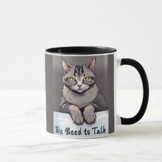 Stern Tabby katt kräver ett seriöst samtal Mugg