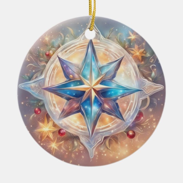 Sternen wasserfarben pastell Gemälde Julgransprydnad Keramik (Framsidan)
