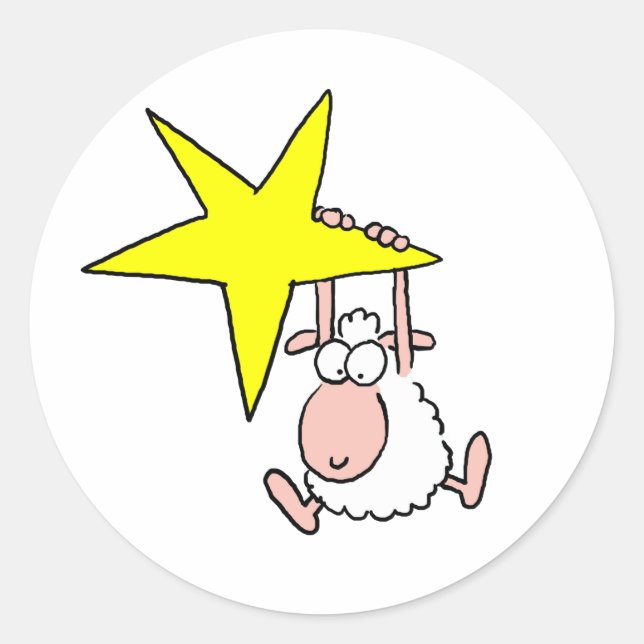 Sternenschaf Runt Klistermärke (Framsida)