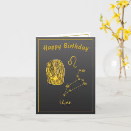 Sternzeichen Löwe, gold -  Kort