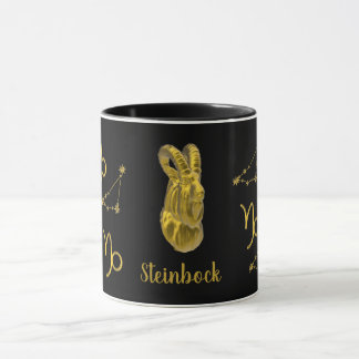 Sternzeichen Steinbock, gold -  Mugg