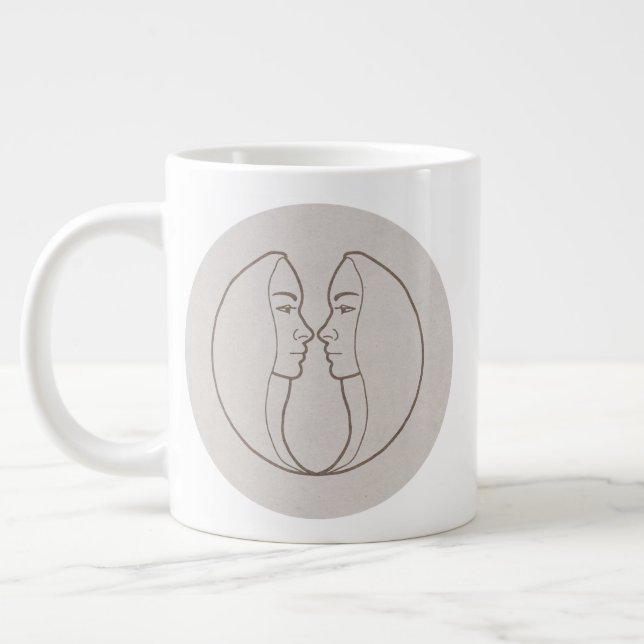 Sternzeichen Zwilling Jumbo Mugg (Vänster)