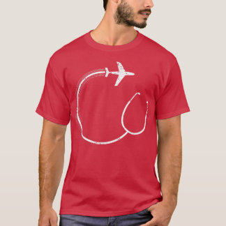 Stethoscope Airplan Nurse Traveling Nurse Funny N T Shirt