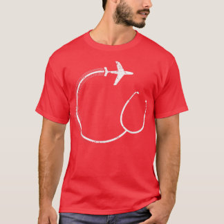 Stethoscope Airplane Nurse Traveling Nurse Funny N T Shirt