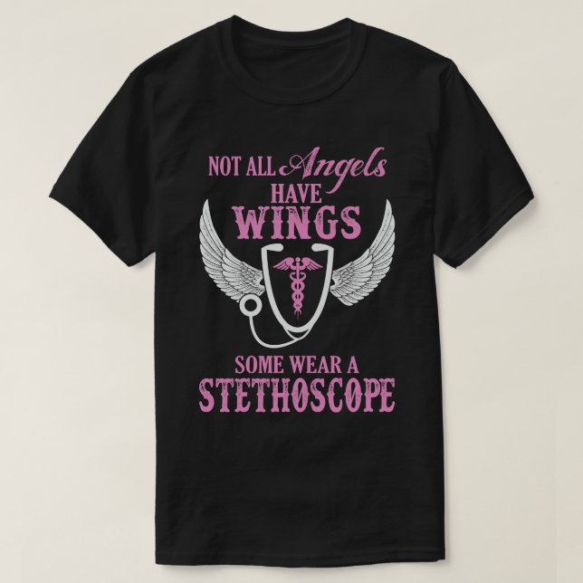 Stethoscope Änglar T Shirt (Design framsida)