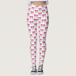 Stethoscope Bow Rosa & White Medical Leggings