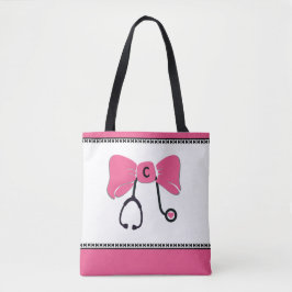 Stethoscope Bow Rosa & White Tygkasse