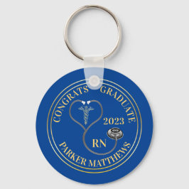 Stethoscope Caduceus RN Gratulerara Student - Blue Nyckelring