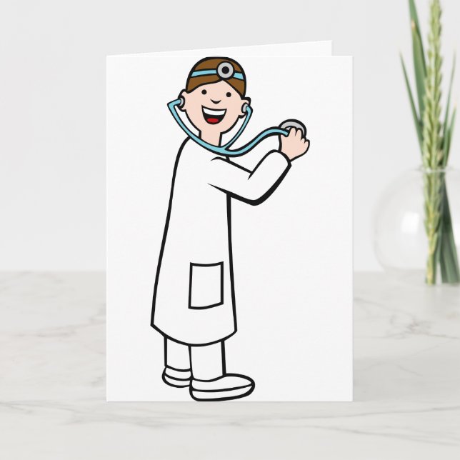 Stethoscope Doktor Tecknade figurer Kort (Framsida)