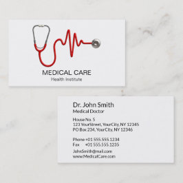 Stethoscope ECG Wave Medical EKG Heartslag Line Visitkort