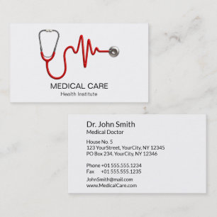 Stethoscope ECG Wave Medical EKG Heartslag Line Visitkort