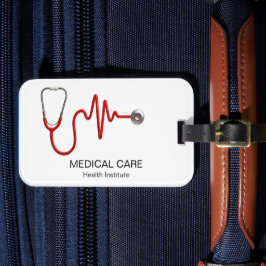 Stethoscope EKG Heartslag ECG Wave Line Medical Bagagebricka