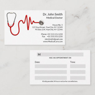 Stethoscope EKG Heartslag Line ECG Wave Medical Tidsbeställning Kort