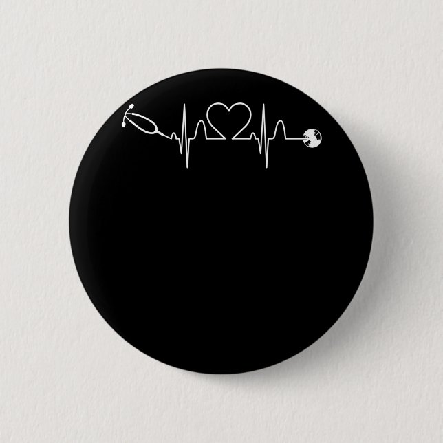 Stethoscope EKG Heartslag Nurse Heart Hospital Knapp (Framsida)