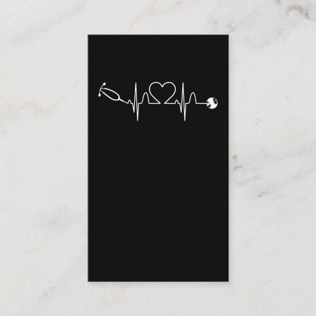 Stethoscope EKG Heartslag Nurse Heart Hospital Visitkort (Framsida)