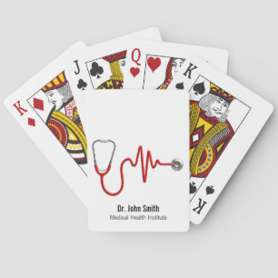 Stethoscope EKG Wave EKG Medical Heartslag Line Casinokort