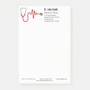 Stethoscope EKG Wave EKG Medical Heartslag Line Post-it Block