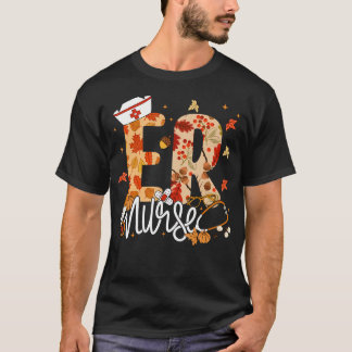 Stethoscope Er Nurse Fall Yall Höst löv Tack T Shirt