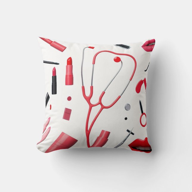 Stéthoscope et maquillage  kudde (Framsida)