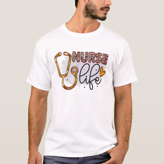 Stethoscope Graphic Nurses Day Week Nurse Life Rol T Shirt (Framsida)